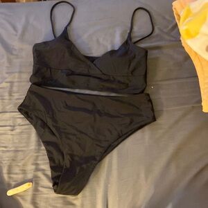 Black high waisted bikini set